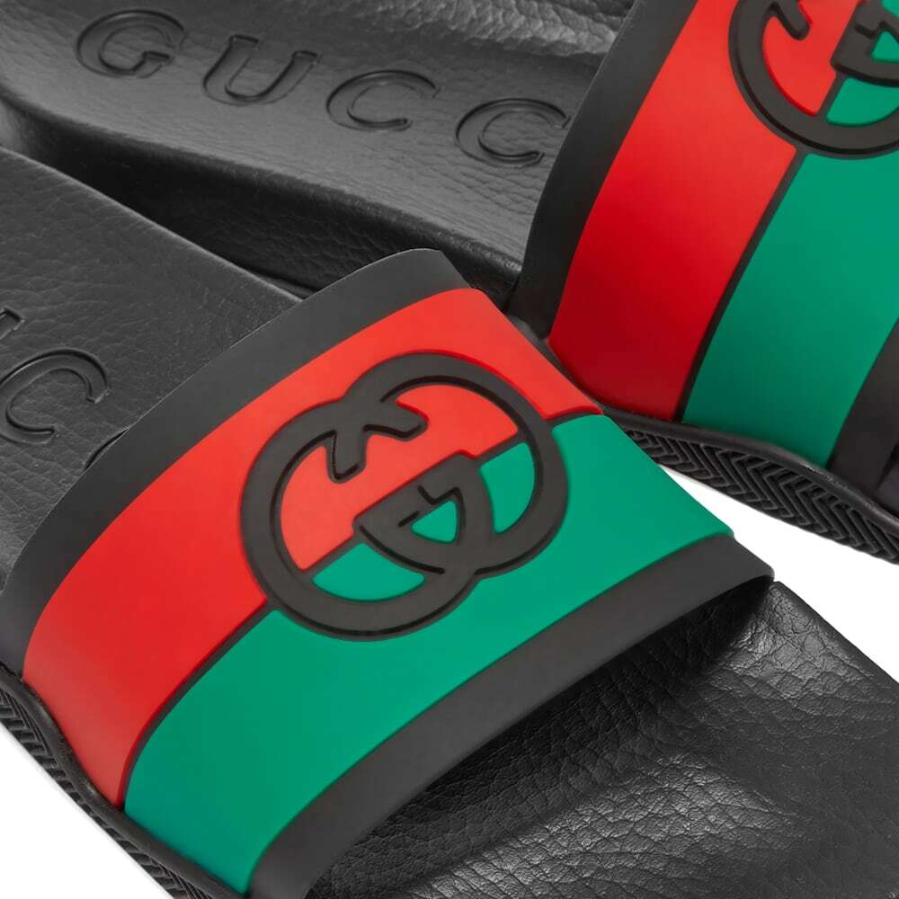 GUCCI/グッチ RG GG プールスライド ブラック Gucci Men's Rg GG Pool Slide in Black Gucci