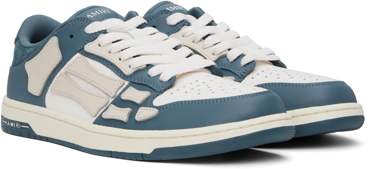 AMIRI White & Navy Debossed MA Quad Skel Top Low Sneakers Amiri
