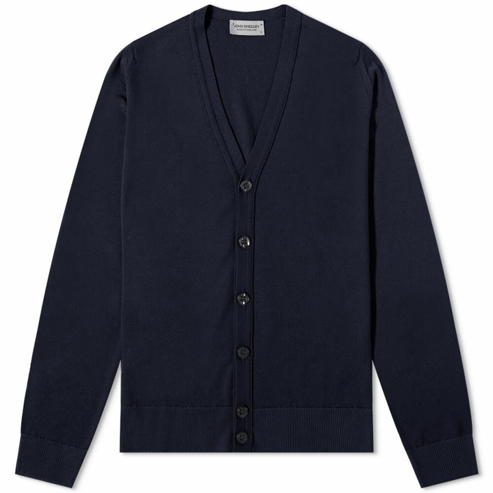 Photo: John Smedley Men's Merino Cardigan in Midnight