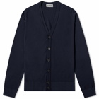 John Smedley Men's Merino Cardigan in Midnight