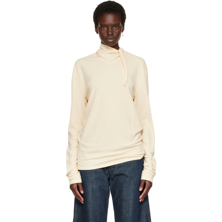 Photo: LEMAIRE Off-White Long-Sleeve Scarf T-shirt