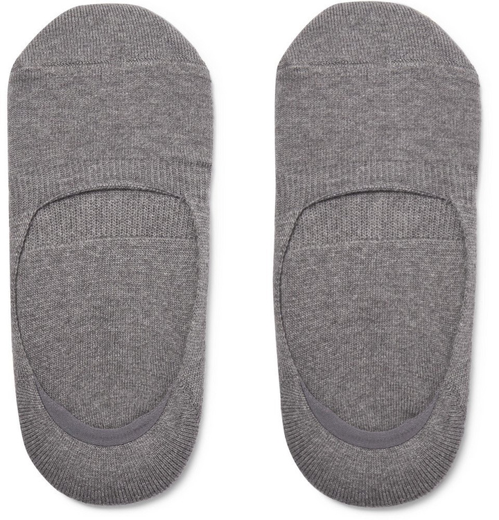 Photo: Anonymous Ism - Mélange Stretch Cotton-Blend No-Show Socks - Gray