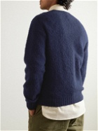 Drake's - Brushed Shetland Wool Sweater - Blue