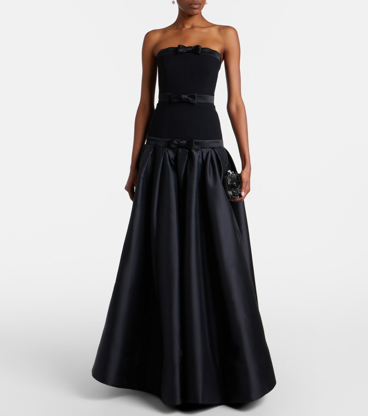 Rebecca Vallance Zendaya satin-paneled bustier gown