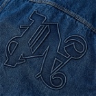 Palm Angels Men's Stud Monogram Denim Jacket in Blue