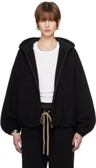Fear of God ESSENTIALS Black Brushed Hooded Bomber Jacket