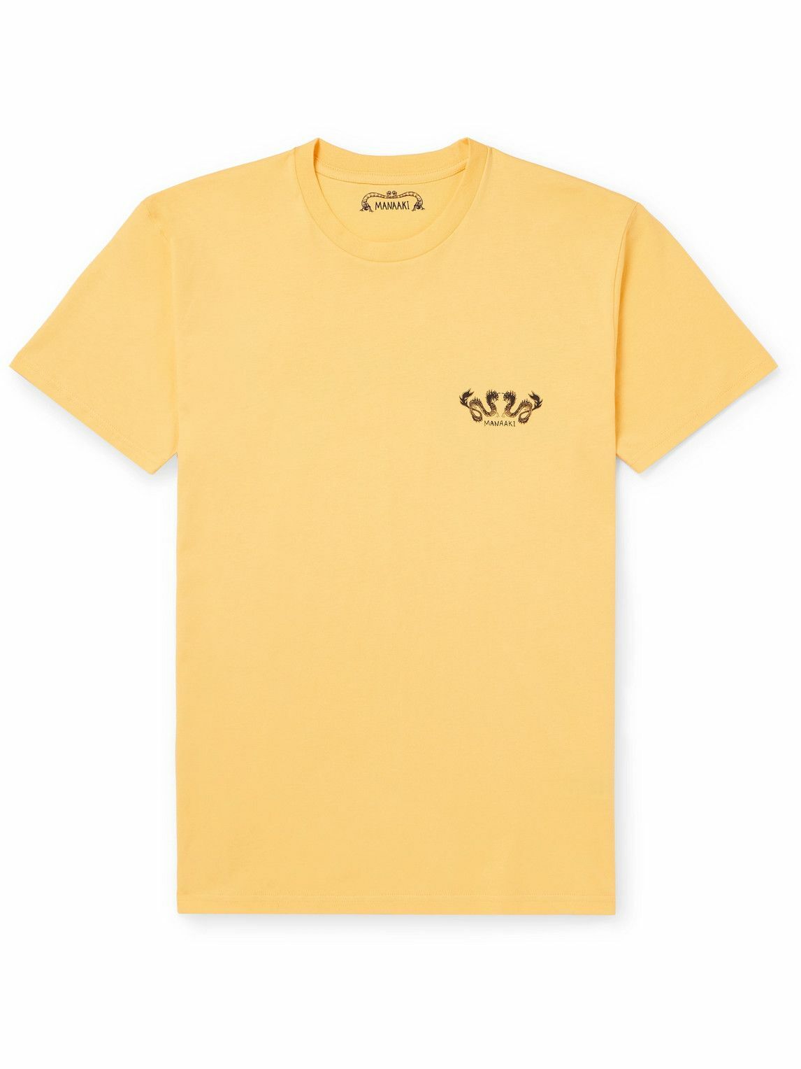 MANAAKI - Taniwha Logo-Print Cotton-Jersey T-Shirt - Yellow