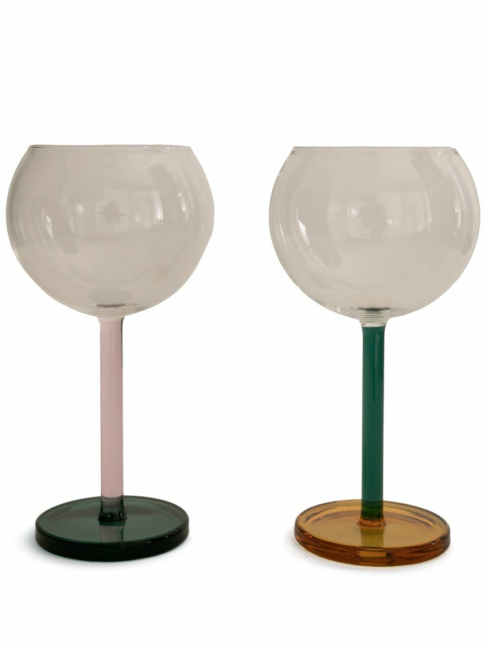 Sophie Lou Jacobsen Green, Orange And Pink Two-Piece Glass Set
