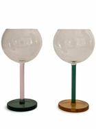 Sophie Lou Jacobsen Green, Orange And Pink Two-Piece Glass Set