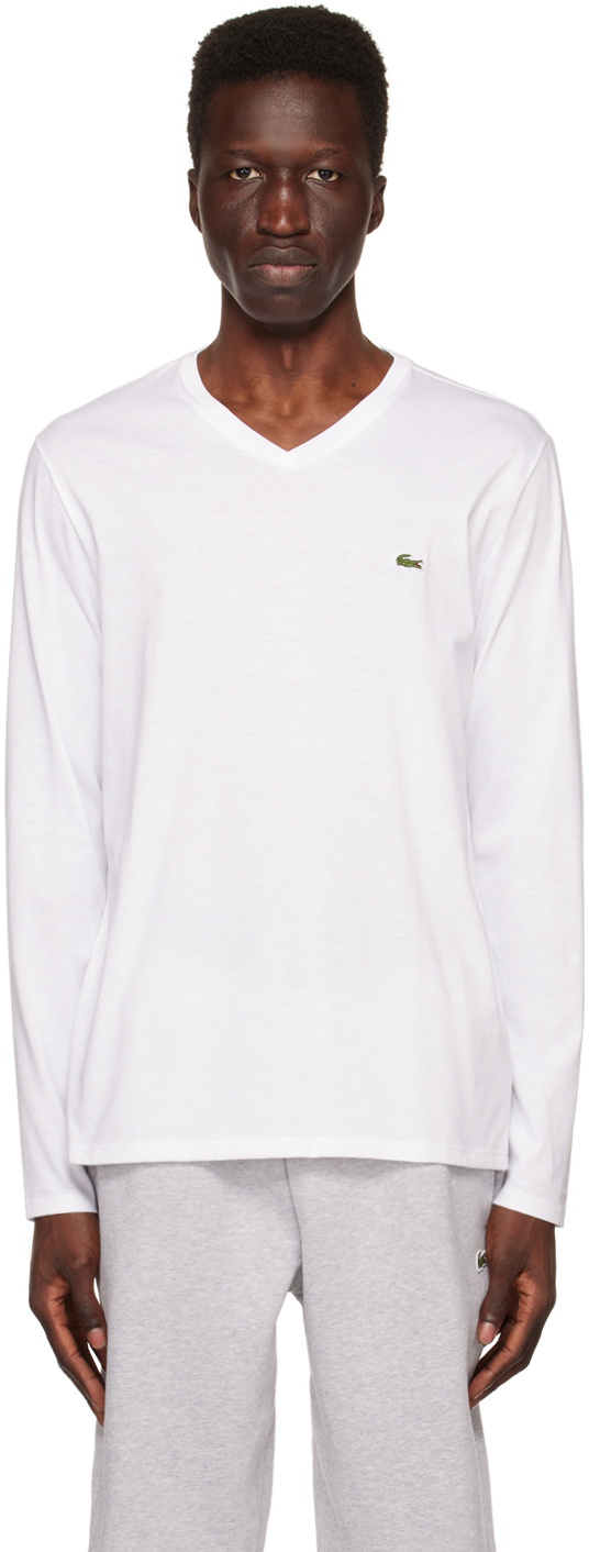 Lacoste long sleeve v neck t shirt hotsell