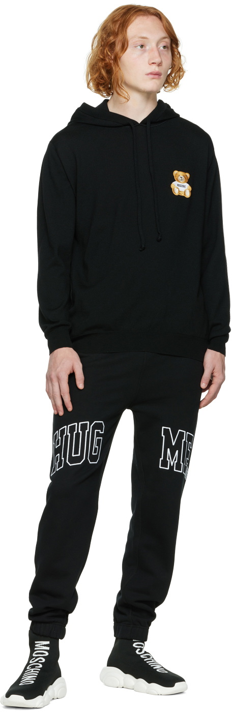 Moschino Black Embroidered Patch Hoodie Moschino