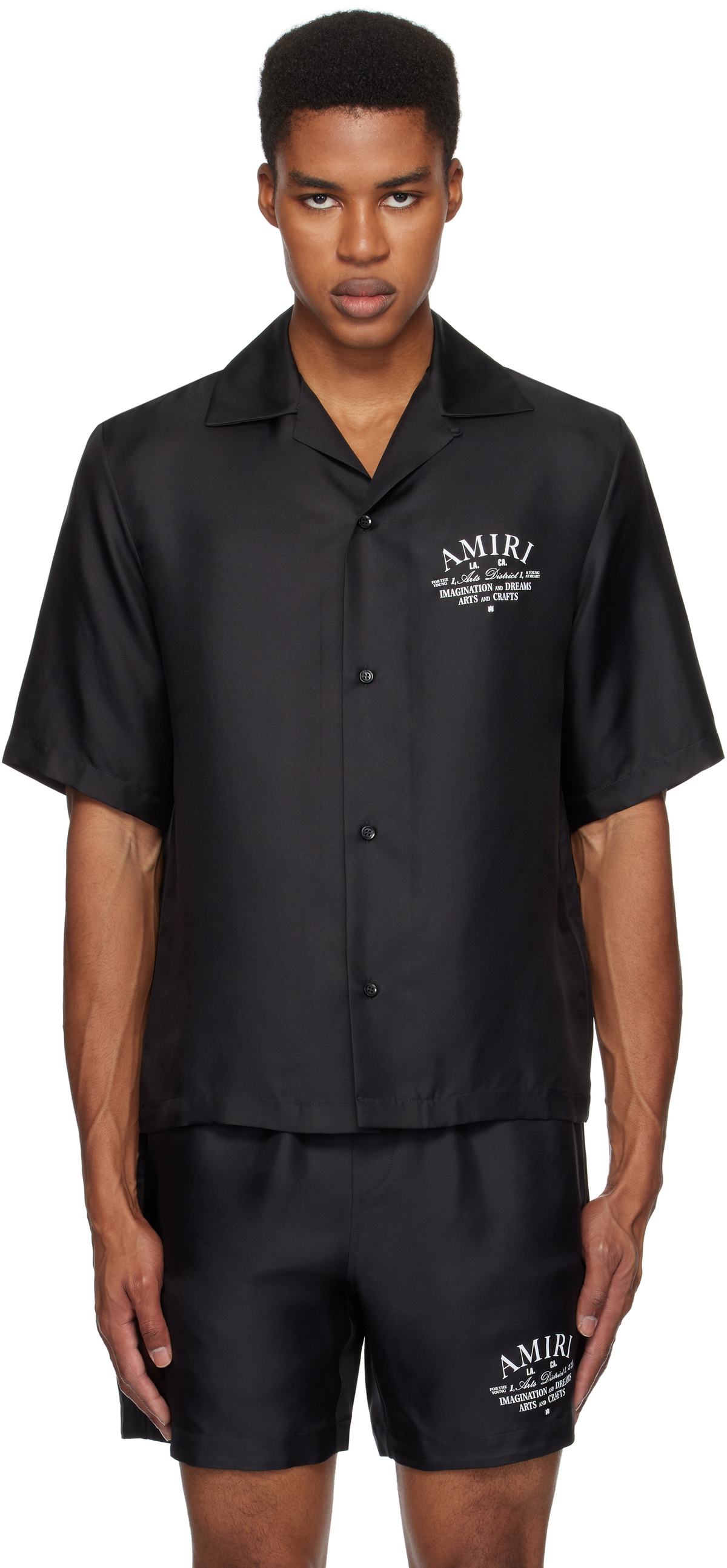 AMIRI Black 'Arts District' Bowling Shirt