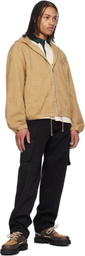 Givenchy Tan Monogram 72 Zipped Denim Jacket