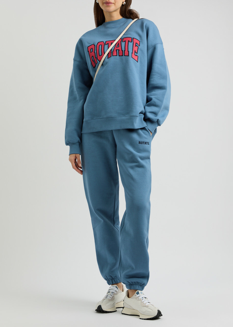 Rotate Sunday Logo Cotton Sweatpants Blue