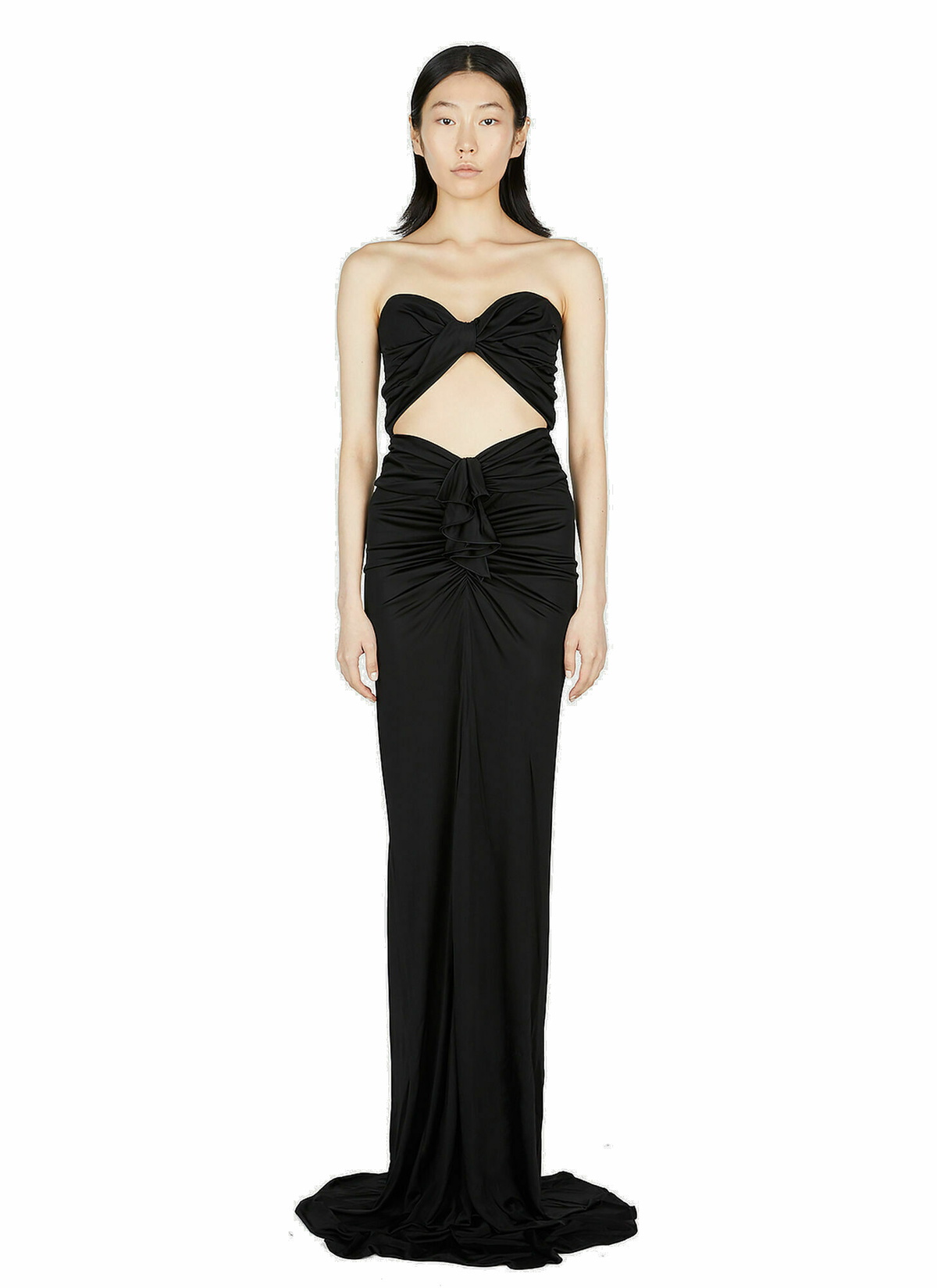 【SAINT LAURENT】Cut-out slip flare dress/関税+全国送料込み sla0252011_blk_00.jpg