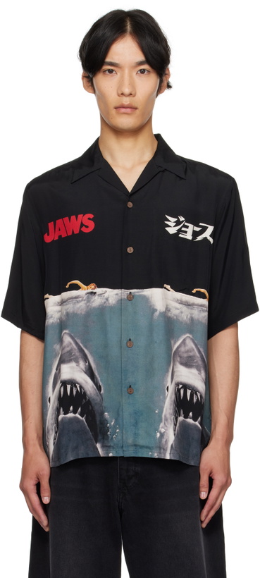 Photo: WACKO MARIA Black 'Jaws' S/S Shirt
