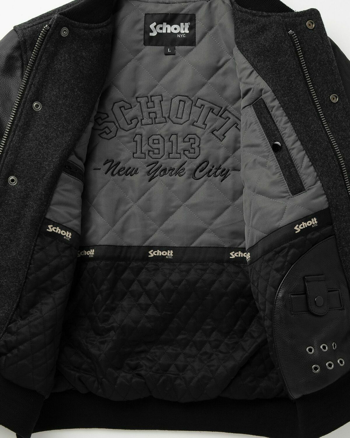 Schott NYC LC8705X JACKET Black Mens Bomber Jacket