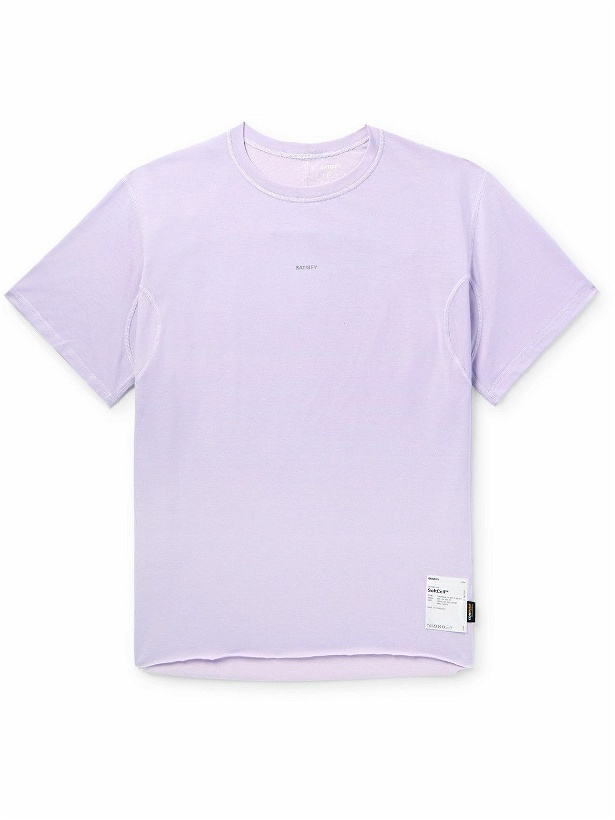 Photo: Satisfy - Logo-Print Softcell™ Cordura® Jersey T-Shirt - Purple