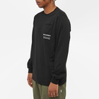 Maharishi Men's MILTYPE Embroidery Long Sleeve Pocket T-Shirt in Black