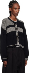 Y's Black Design Knit Cardigan