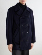 N.PEAL - Great Portland Double-Breasted Wool and Cashmere-Blend Twill Coat - Blue