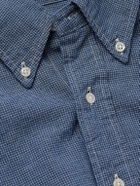 OrSlow - Button-Down Collar Checked Cotton-Chambray Shirt - Blue