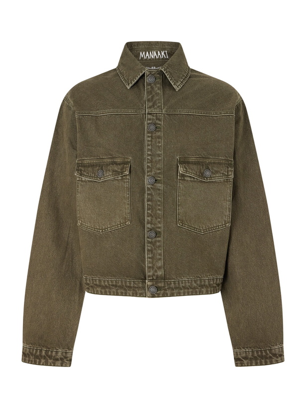 Photo: MANAAKI - Pita Garment-Dyed Organic Denim Jacket - Green