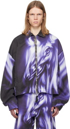 Gerrit Jacob Purple Printed Denim Jacket