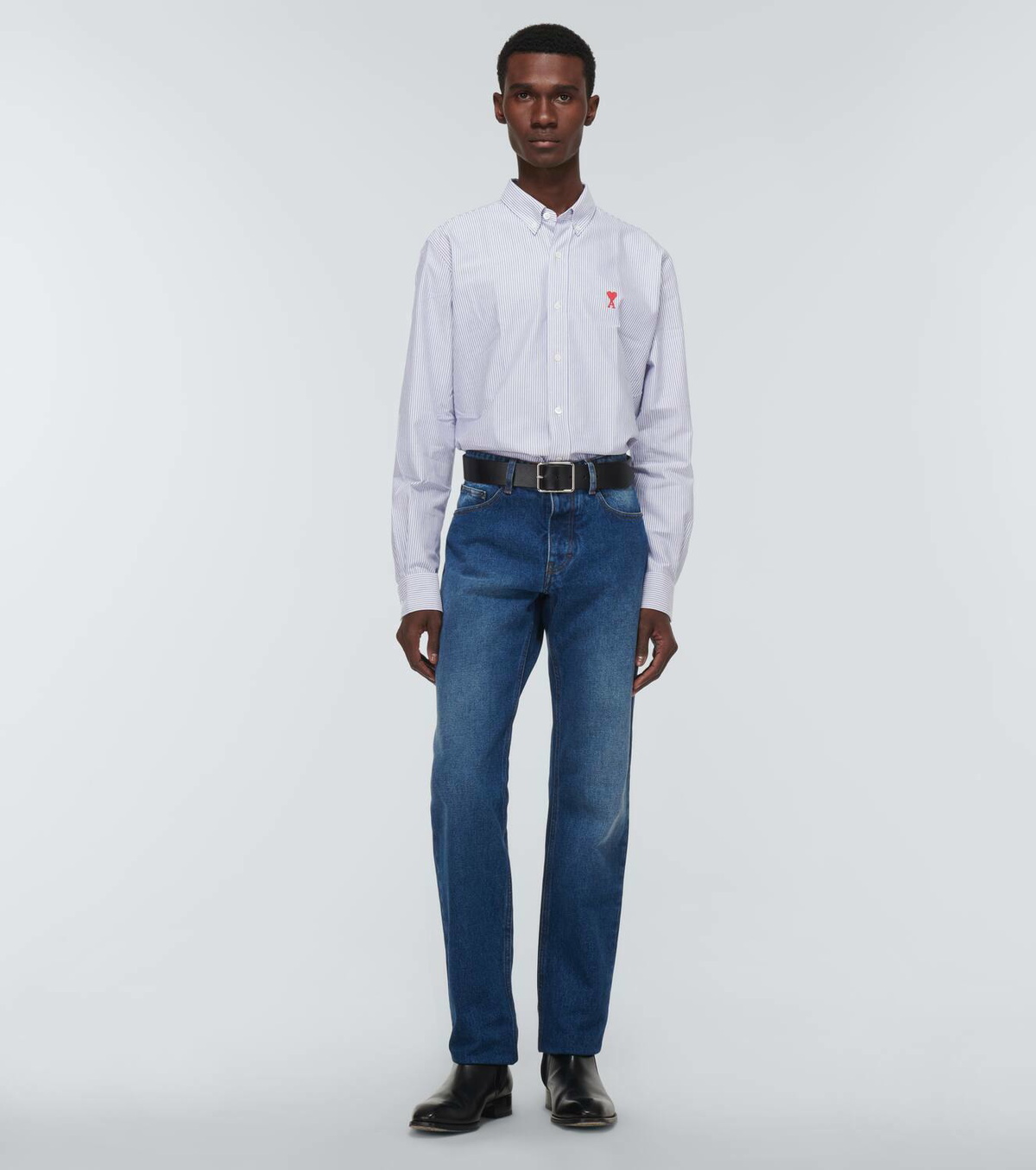 AMIPARIS トリコロール Ami Paris Ami de Coeur striped shirt AMI
