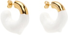 SUNNEI SSENSE Exclusive Gold & White Small Rubberized Earrings