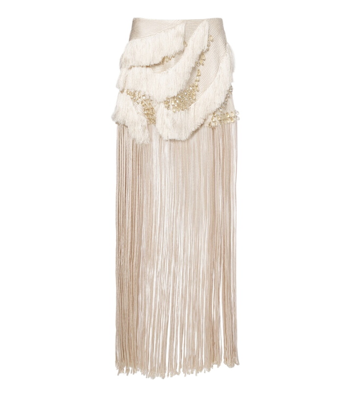 Photo: Xu Zhi Braided embellished fringed miniskirt