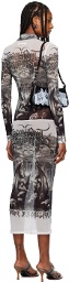 Jean Paul Gaultier Black & White 'The Diablo' Midi Dress