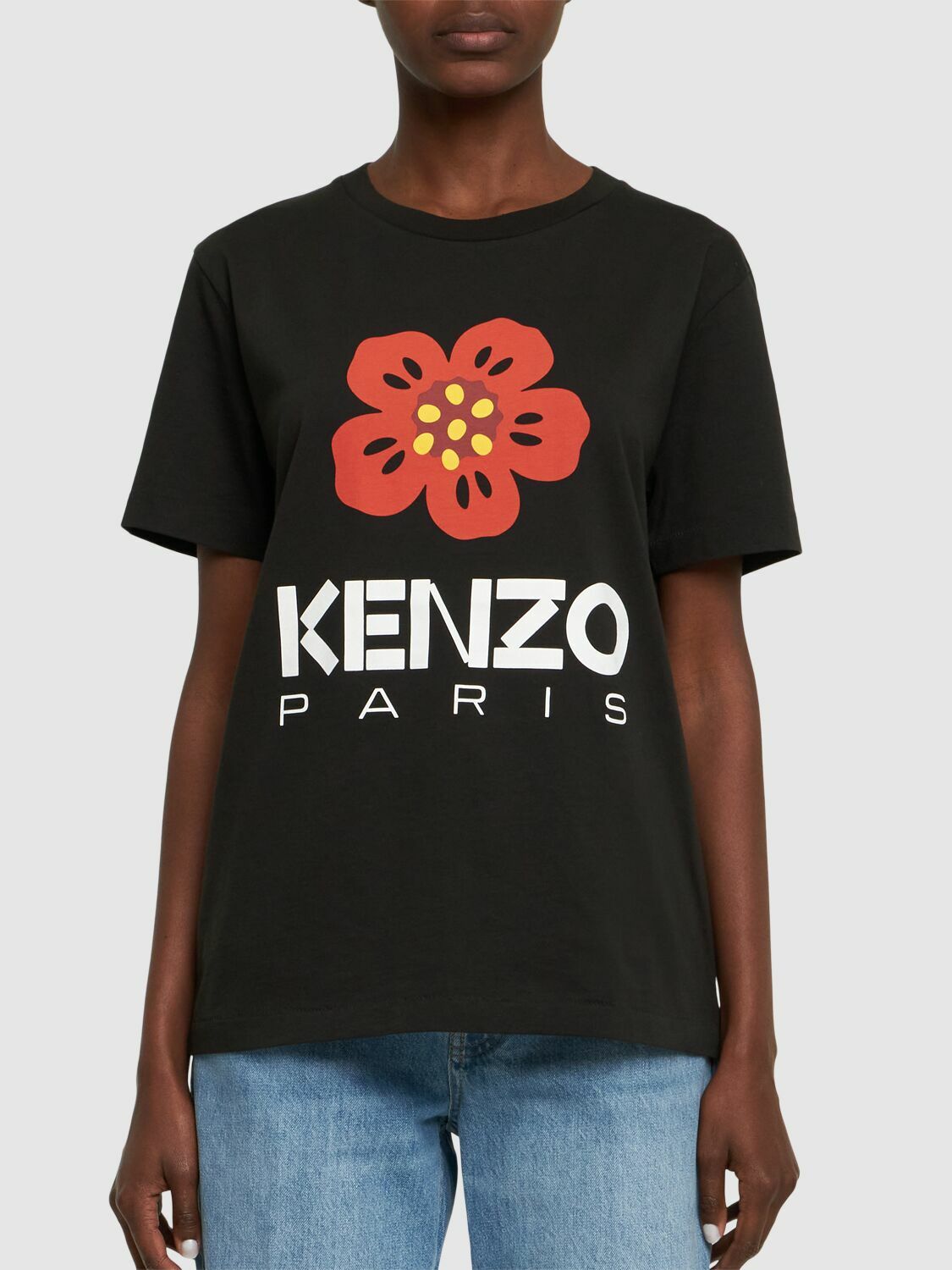 国内発送/KENZO/'Boke Flower' 刺繍 コットン ルーズ Tシャツ KENZO PARIS - Boke Flower Loose Cotton T-shirt Kenzo
