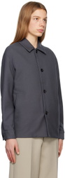 ZEGNA Gray Spread Collar Jacket