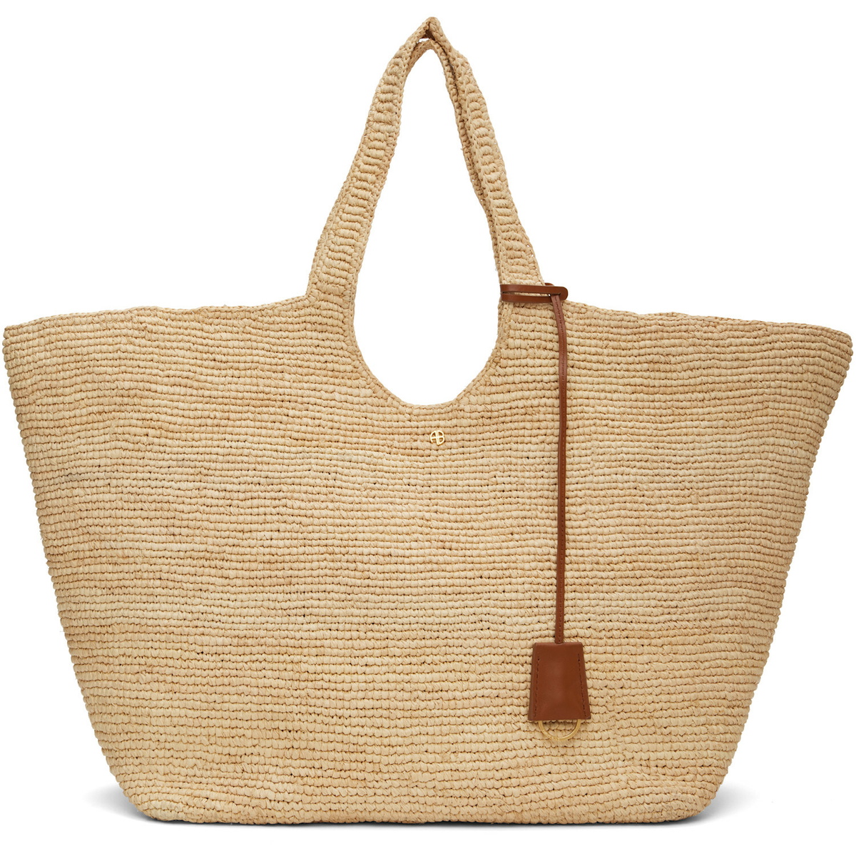 ANINE BING Beige Lili Raffia Tote