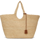 ANINE BING Beige Lili Raffia Tote