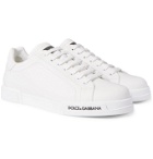 Dolce & Gabbana - Logo-Appliquéd Rubber-Trimmed Leather Sneakers - White