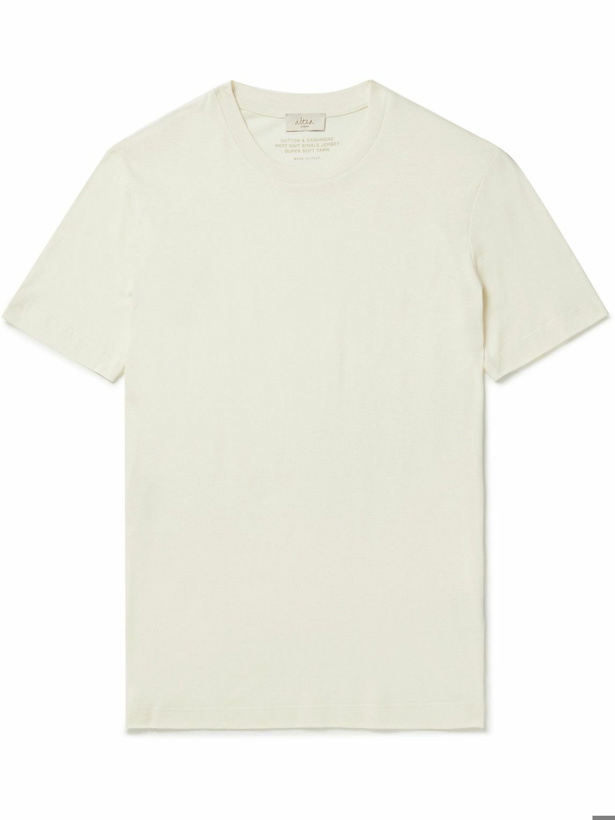 Photo: Altea - Lewis Cotton and Cashmere-Blend Jersey T-Shirt - Neutrals