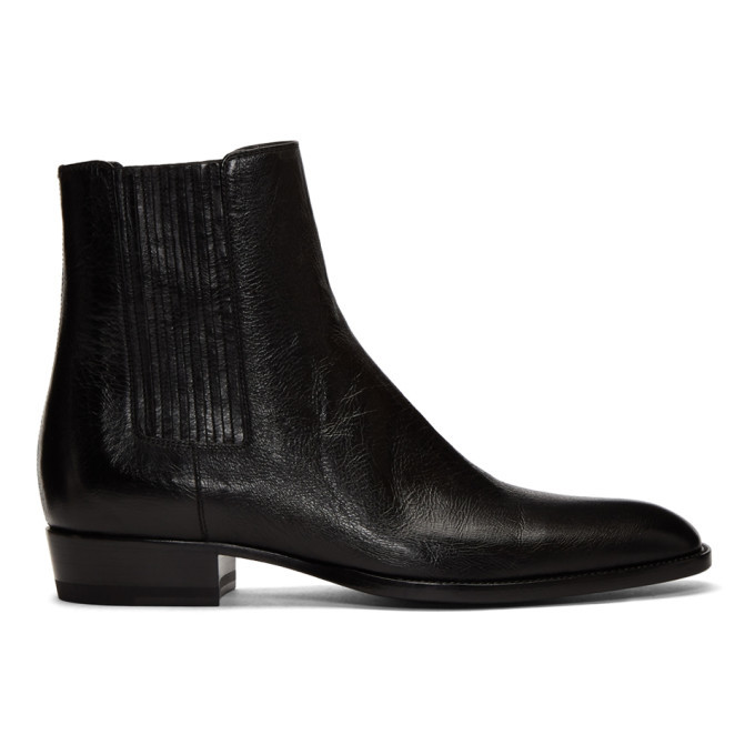 Photo: Saint Laurent Black Wyatt Chelsea Boots