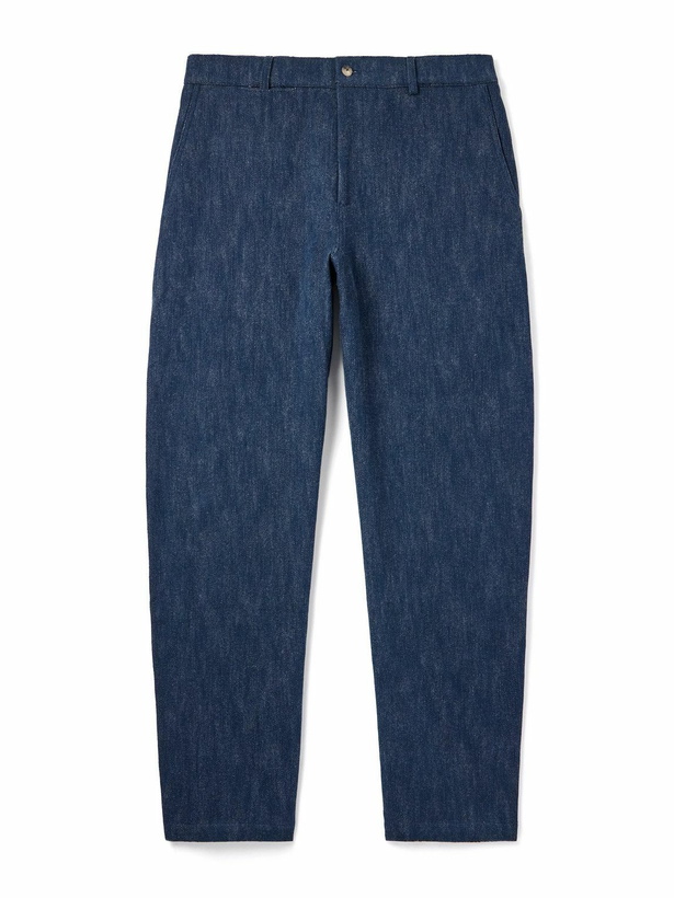 Photo: De Bonne Facture - Balloon Tapered Cotton and Virgin Wool-Blend Trousers - Blue