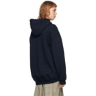 SJYP Navy Logo Hoodie