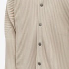 Homme Plissé Issey Miyake Men's Pleated Cardigan in Sand Beige