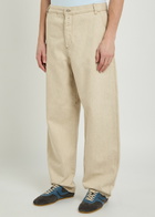 Jacquemus Le De-nimes Paysan Wide-leg Cotton-blend Trousers Beige