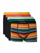 Paul Smith - Five-Pack Stretch Organic Cotton Boxer Shorts - Black