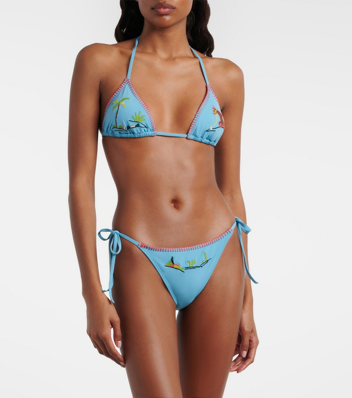 Staud Sisley embroidered bikini bottoms