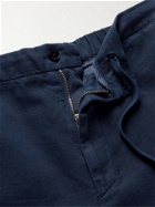 BOGLIOLI - Slim-Fit Stretch Cotton and Linen-Blend Twill Trousers - Blue
