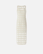Pinko Perforated Knit Midi Dress Swan White