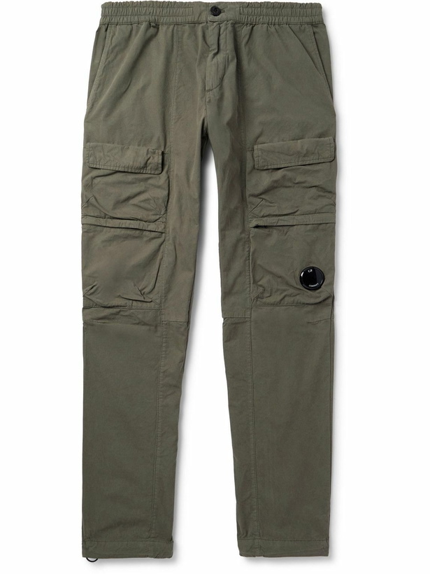 Photo: C.P. Company - Straight-Leg Logo-Appliquéd Cotton Cargo Trousers - Green