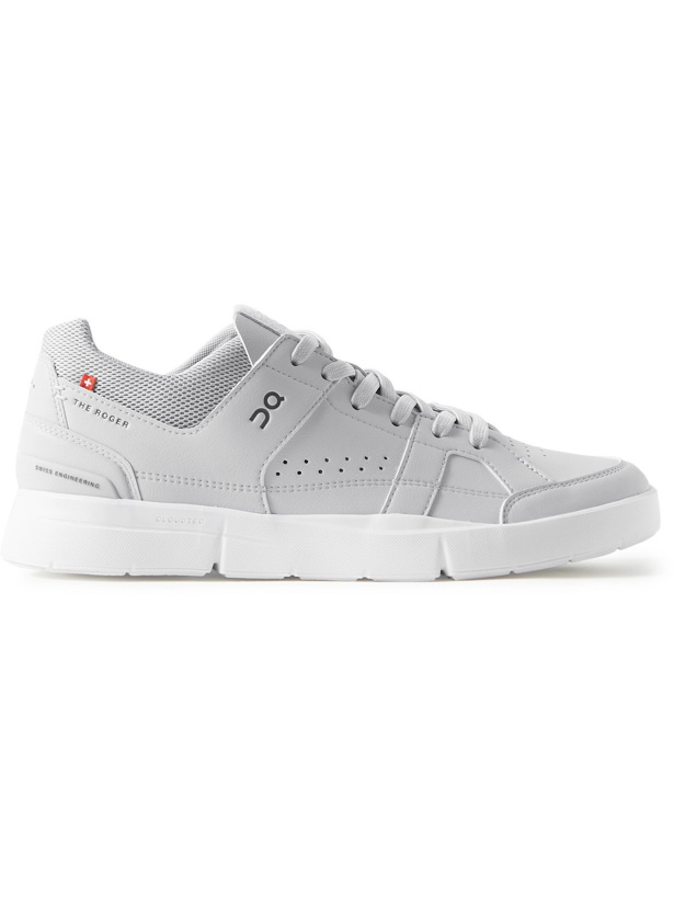 Photo: ON - The Roger Clubhouse Faux Leather and Mesh Tennis Sneakers - Gray