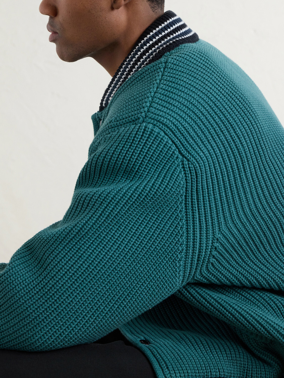 Aimé Leon Dore - Reversible Knitted Cotton-Blend Bomber Jacket - Green